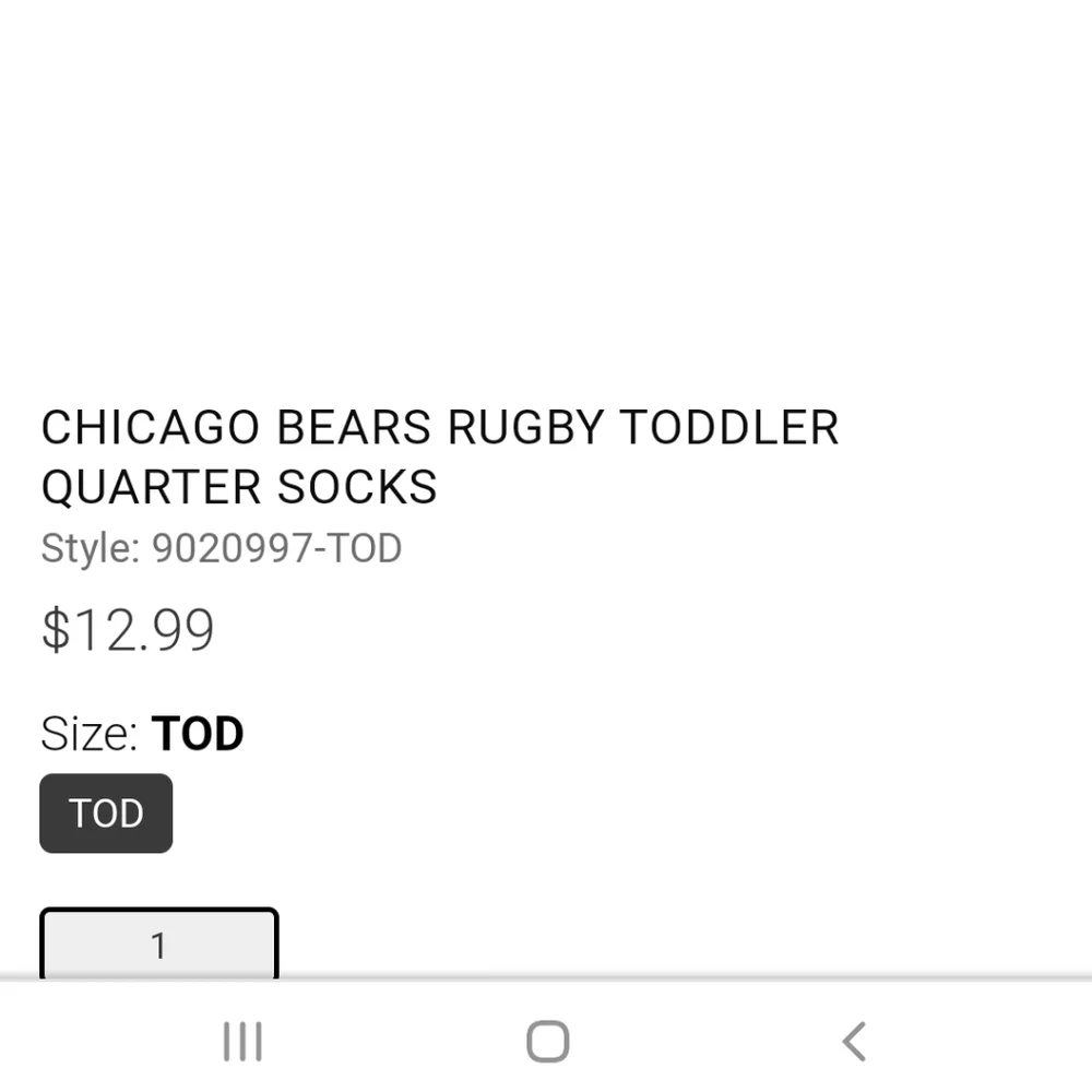 NWT Toddler's Chicago Bears Rugby Quarter Socks